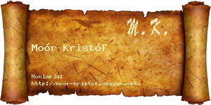 Moór Kristóf névjegykártya